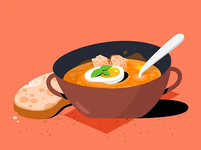 Salmorejo 2d adobe illustrator daily design drawing flat food illustration procreate salmorejo sketch texture vector