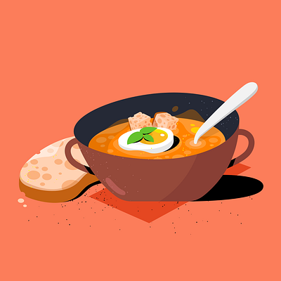 Salmorejo 2d adobe illustrator daily design drawing flat food illustration procreate salmorejo sketch texture vector