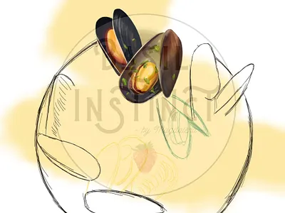 Moules Frites belgian food belgique belgium design digital art digital design digital painting food illustration in progress work moules moules frites painting
