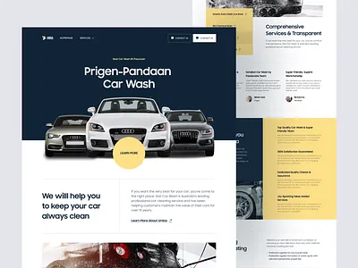 Umba - Car Wash Landing Page agency business car car wash clean layout dark landing page layout wash web web design web layout website yellow