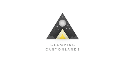 Glamping Canyonlands logo & branding branding camping design glamping graphic design logo logobranding minimalistic moon mountains outdoors simple stars tent triangle vector