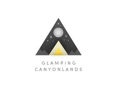 Glamping Canyonlands logo & branding branding camping design glamping graphic design logo logobranding minimalistic moon mountains outdoors simple stars tent triangle vector