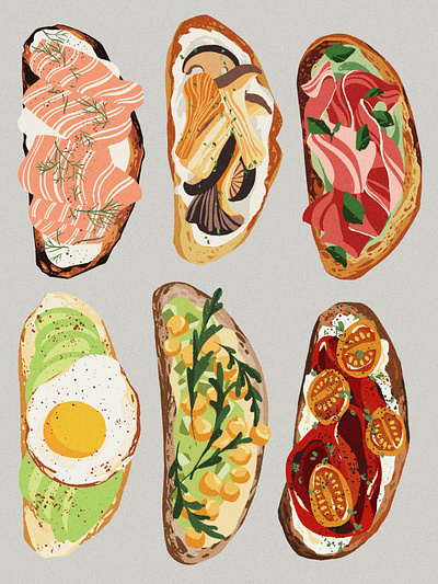 Food illustration editorial illustration web