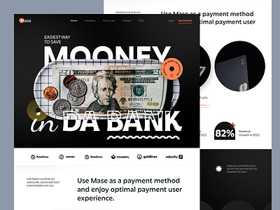 Mase - Banking Website bank banking clean credit card design finance fintech landing page landingpage money swiss design typography ui ui design website