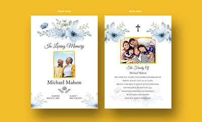 Funeral Invitation 5x7 Card Template word funeral