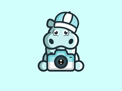 Hippo mascot animals logo art branding camera logo combination mark creative design designer fun design graphic design hippo logo illustration logo logodesigner logos mascot design mascot logo photography design playful design vector