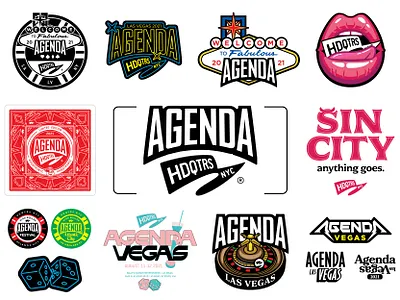 Agenda X HdqtrsNYC® 2021 badge branding design graphic icon illustration logo logotype type