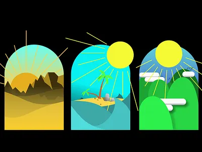 Biomes biome desert design environment hills illustration sea vector illustration