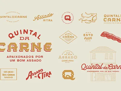 Quintal da Carne branding brandsystem design illustration lettering logo