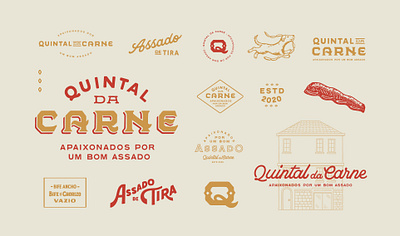 Quintal da Carne branding brandsystem design illustration lettering logo