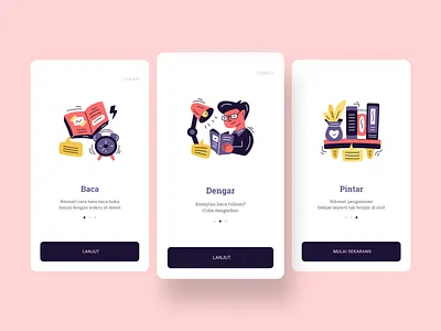 Buukoo - Book Summary Reader App Onboarding Screen app book illustration mobile onboarding reader screen summary ui ux
