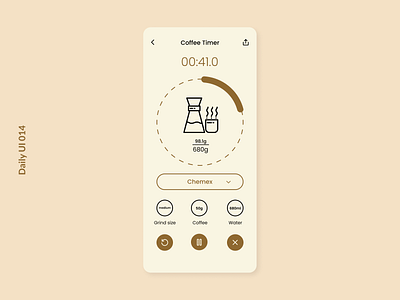 Daily UI #014 | Countdown Timer chemex] coffee daily ui pourover timer ui uiux