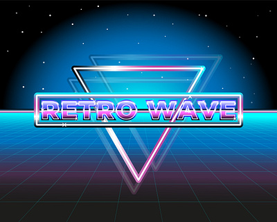 Retro wave banner