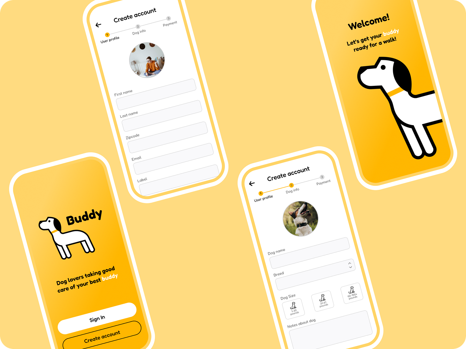 Case Study Buddy (A dog walking app) by Mario Diaz Bustamante on Dribbble