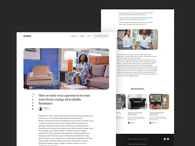 Bareh Blog blog decorator interior decorator news single page website