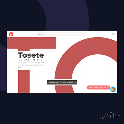 Tosete - Pets Market Place app design marketplace pets ui web