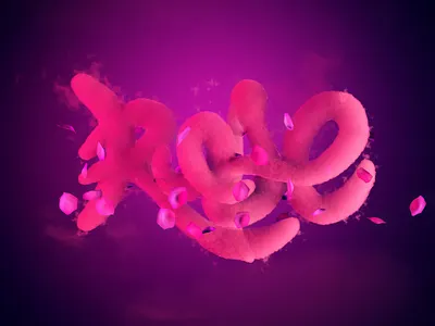 Hello Rose 3d branding design logo render typography