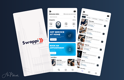 SWOPPI appointment booking barber beauty service branding personal care remote service ui