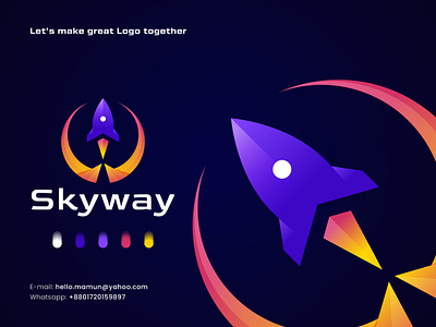 Skyway - Abstract Rocket Logo abstract logo branding galaxy graphic design icon identity logo logo design logo designer logomark milky way modern logos rocket skyway abstract rocket logo space space craft symbol unused vector visual identity design