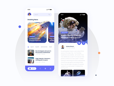 News App app design atronomic behance dribbble inspiration nasa news space spacex ui uidesign uitrends uiux userexperience userinterface