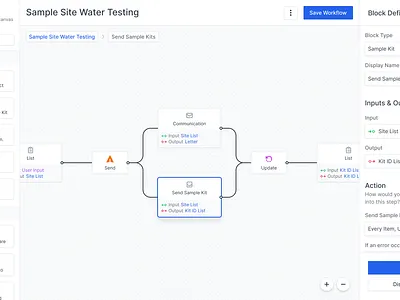 Workflow Designer block designer blocks build builder canvas canvas designer connection lines connectors designer editor indiana indianapolis innovatemap node nodes toolbox ui workflow workflow builder workflow designer