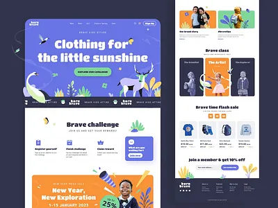 bornbrave - landing page agency brand branding colorful design fashion graphic design illustration landingpage logo mockup outfit slabpixel web design