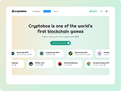 Cryptobos - Landing Page blockchain branding clean coin crypto crypto website cryptocurrency design finance gradient graphic design landing landing page landingpage nft ui ux web web design website