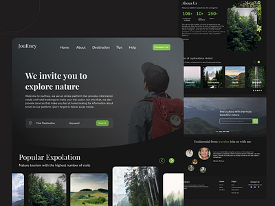 JoRney Website Design black design drark illustration logo nature travel ui ui design uidesign uiux userinterfaces ux uxui web website