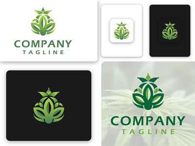Cannabis Crown Logo brand design branding business cannabis crown drug graphic design logo logotype marijuana medical nature