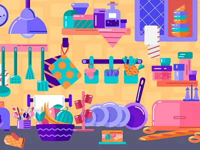 kitchen vector illustration cartoon design flat flat design illustration kitchen picture sketch vector