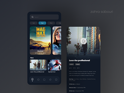 film application alite batle angle app application design detail film leon the professional madmax main meno movie spiderman ui ux