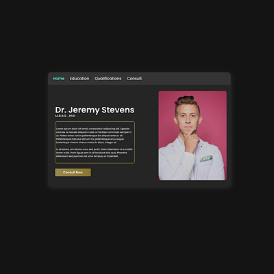 Portfolio website: Doctor branding dark theme design graphic design logo portfolio typography ui ux visual design web design