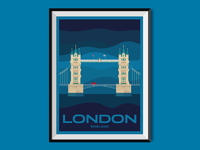 London 2017 bridge city england flat illustration london poster poster design tower bridge