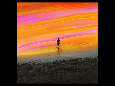 Ex.323 album album cover art cd cover design lp music ocean orange rainbow sleeve vinyl waves