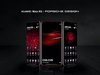 HUAWEI Mate RS × PORSCHE DESIGN black car dark diamond female flower icon icons jewel mate minimalism phone porsche porsche design red rose simple theme wallpaper woman