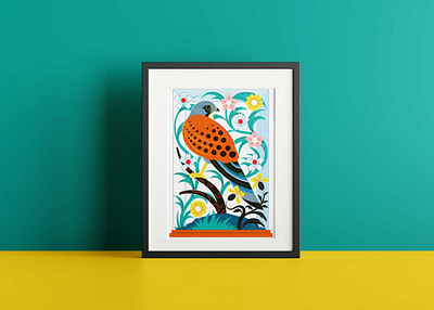 Bird Old Frame Poster Mockup bird clean design frame free free mockup illustration latest logo new old painting poster premium psd psd mockup ui