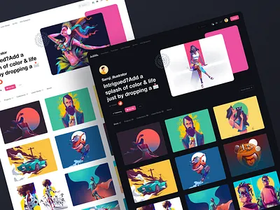 Dribbble in Dark mode adobe xd app design branding dark dark mode design dribbble illustration logo ui ui design ux design web design