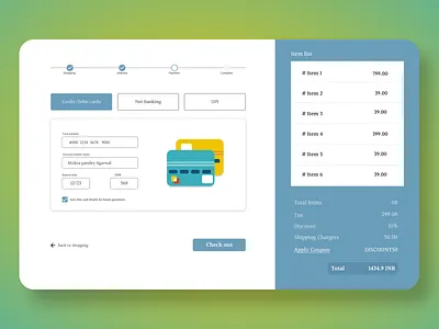 Credit card checkout form dailyui
