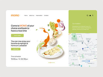 mOmO burger chef clean cooking delivery dumpling eating food app food delivery landing page food delivery service foodie pizza restaurant ui design ux design web design