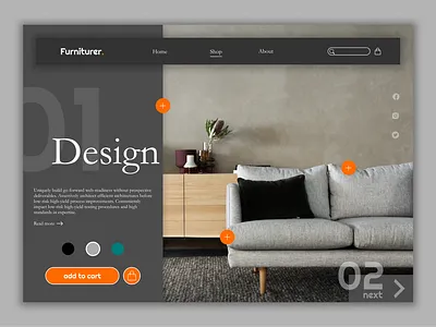 Furniturer. - Website concept 3d branding design figma flat furniture furniture web page graphic design hero section home page illustration interior design logo photoshop ui uidesign ux web design web page website
