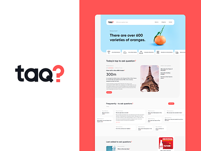 TAQ - To Ask Questions? website and logo ads app article button categories design faq footer gallery google icons image iphone logo navigation rating search site tags website