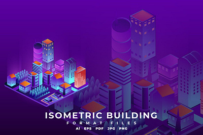 Isometric Building 3d animation 3d art 3d character 3d illustration app building city design illustration isometric landing landing page logo modern neon office page town ui website