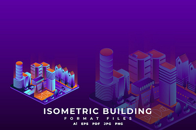 Isometric Building 3d animation 3d art 3d character 3d illustration app building design illustration isometric landing landing page logo modern neon office page ui web design web development website