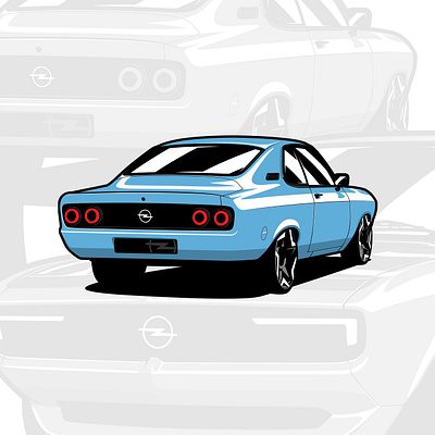 Opel Manta GSe automobile automotive branding car design drawing ev german gse illustration logo manta opel vector