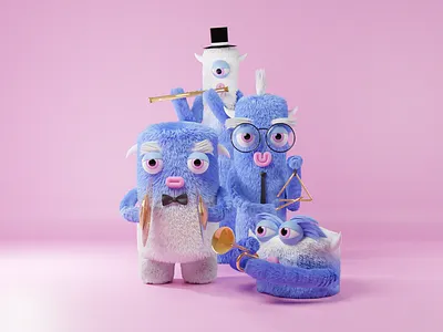 The Concerto 3d animation band character design illustration music