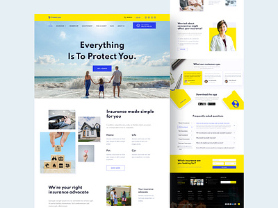 Protect you - Insurance website car insurance case study health insurance home page insurance insurance home page insurance landing page service uiux website