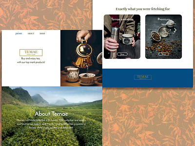 Temae tea pc website branding design flat illustration logo minimal ui ux vector