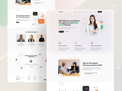 Financial landing page 2021 trend business finance landing page design interface landing pa landing page design ui uiux