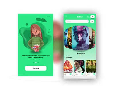 Home theater App graphic design ui