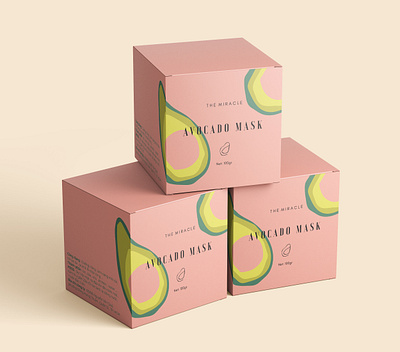 DESIGN PACKAGING AVOCADO MASK box branding comestic design fashion fruit illustration package trend typography